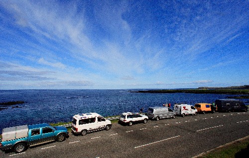 convoy on the Isle of Barra in the Hebridies